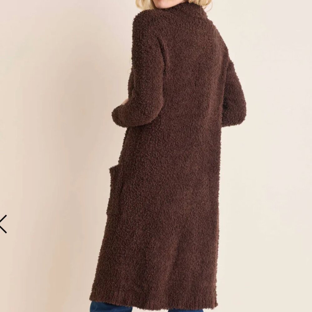Venus Teddy Duster Bitter Chocolate Cardigan M - Picture 2 of 5